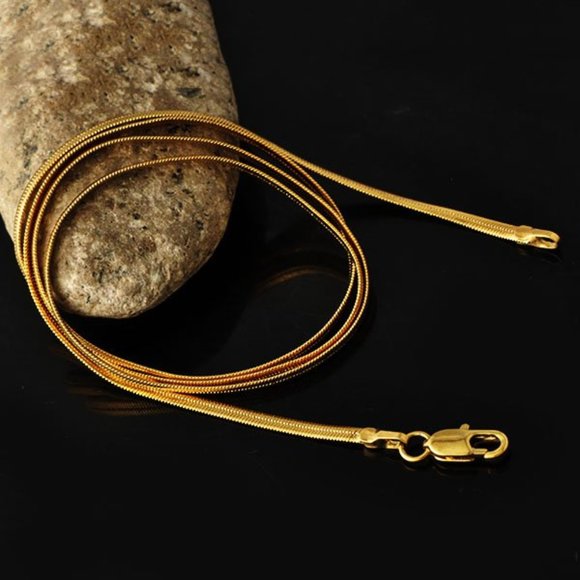 Necklace ~ 18.5" ~  Flat Snake ~ 14k Gold Filled - Picture 1 of 5